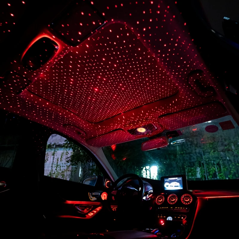 LED Car Roof Star Night Light Projector Atmosphere Galaxy Lamp USB Decor Lamp Romantic Adjustable Interior Light Car Accessories