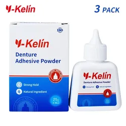Y-kelin-adhesivo para dentadura, sujeción superfuerte, forma cómoda Y conveniente para nueva goma sensible, 75g (25g x 3 paquetes)