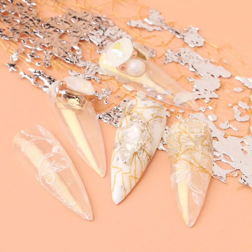 

10 Rolls Nail Foil Hollow Mesh Stickers Decals DIY Art Decoration Birthday Wedding Christmas Gift Nail Sticker