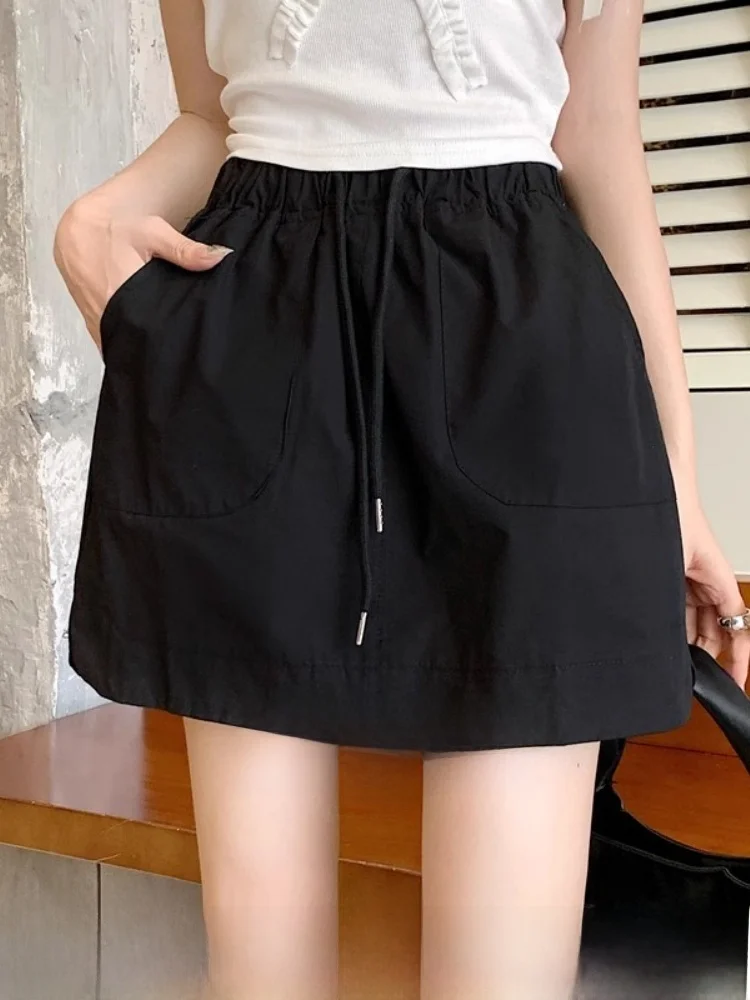

Bla Casual Workwear High Waist f-length Skirt Women's plus Size Slimming Wraparound Skirt Comfortable Commute Sle