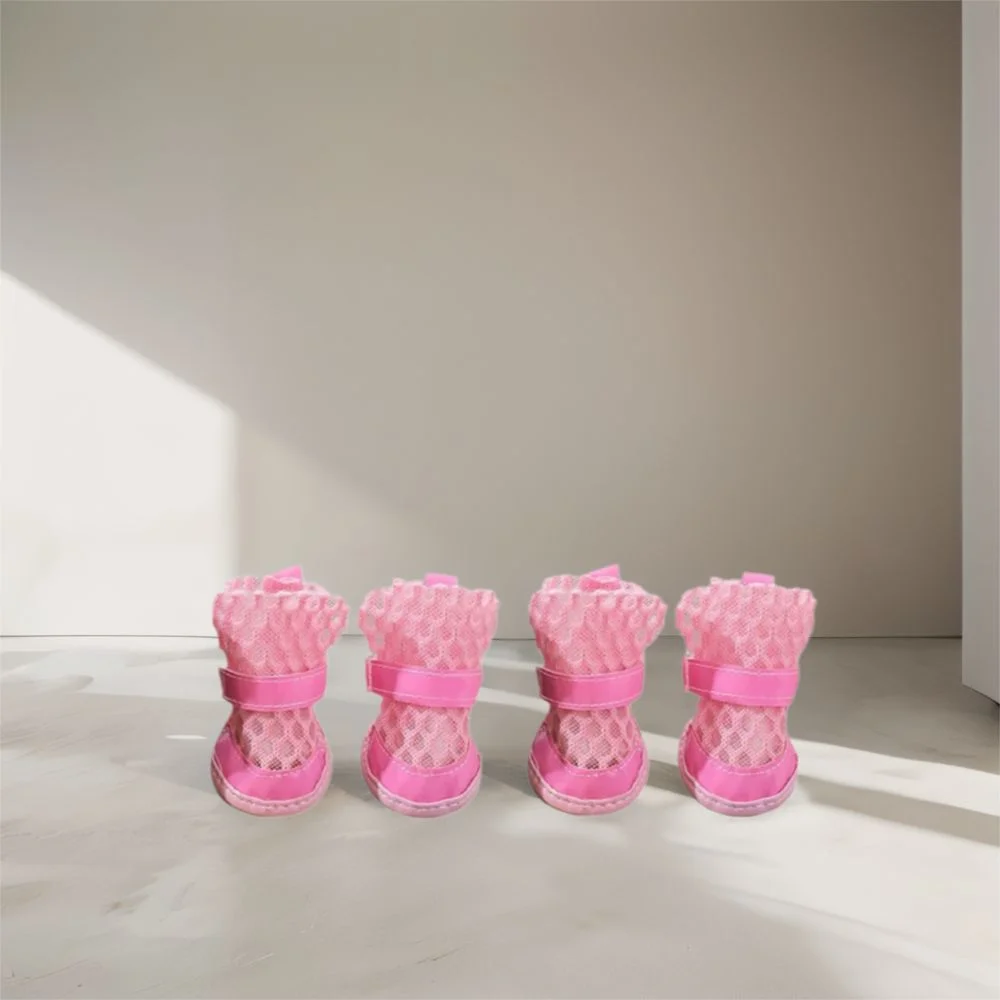 4 Pcs Wear Resistant Dog Mesh Shoes Anti-slip Breathable Dog Foot Covers Anti-fall Anti-dirty Dog Sandals Walking The Dog