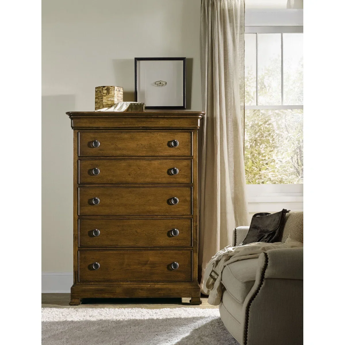 #American Vintage Solid Wood Multi-layer Chest of Drawers with Premium Craftsmanship, Designed for Storage,