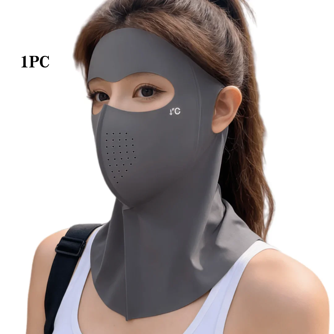 

UPF 50+ Ice Silk Full Face Sun Mask Cooling Breathable Lightweight Unisex Outdoor Sports Cycling Running Travel