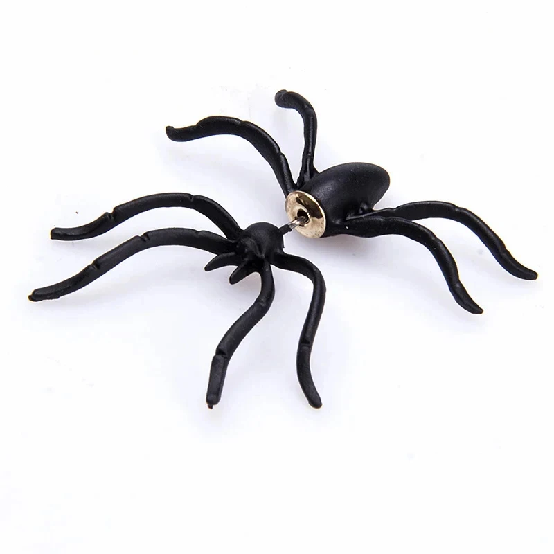 1-6Pcs Halloween Funny Spider Stud Earrings Woman 3D Black Spider Ear Stud Earrings Halloween Costumes Party DIY Decoration view 3