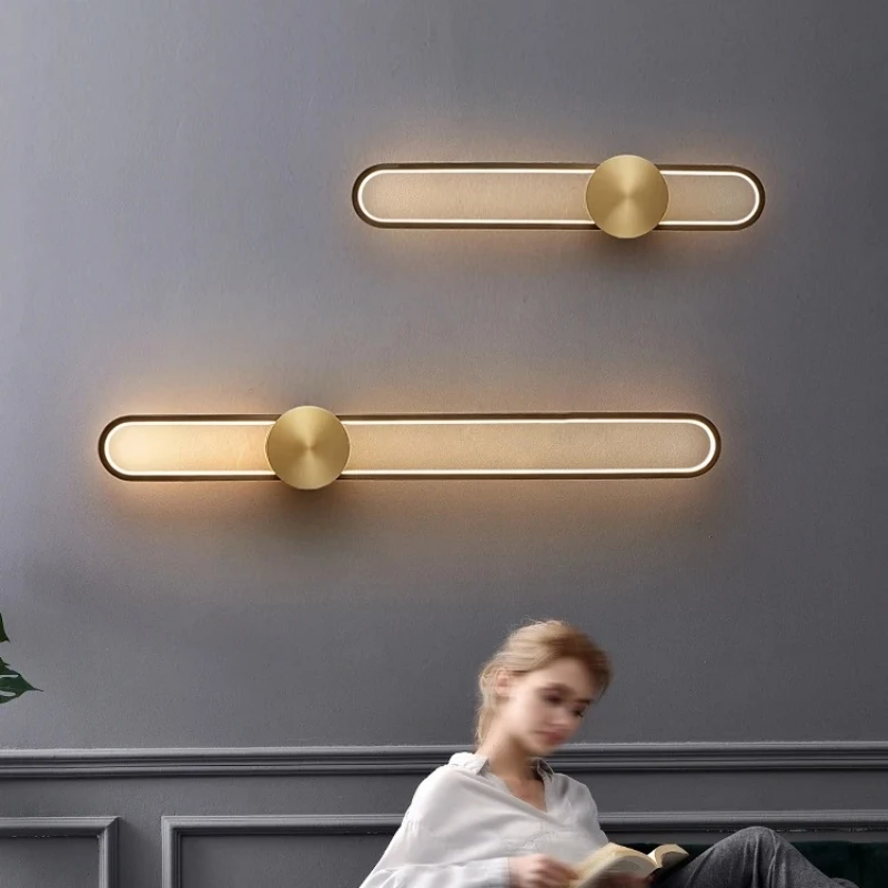 

Modern black and gold wall lights minimalist designer post modern light For Bedroom Living Room mounted background hotel bedside