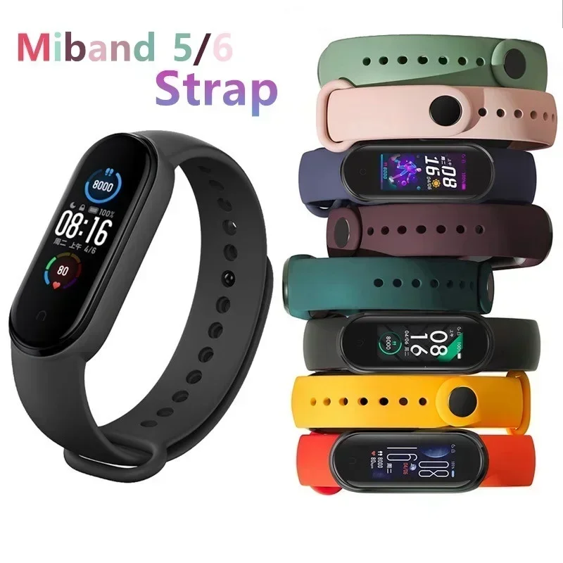 

Mi Band 5 6 Strap Silicone Replacement Band Wrist Strapband 5 Wristband Colorful Watch Bracelet Smartwatch Accessories