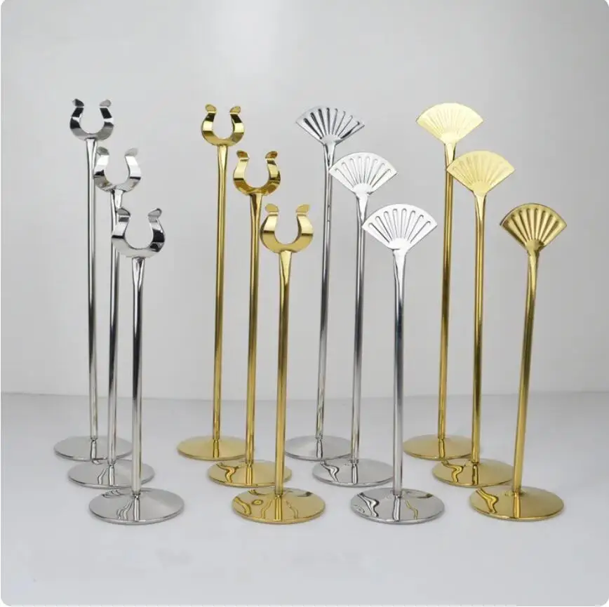 Factory Price Gold stainless steel table number holders wedding party table number stands table number frame