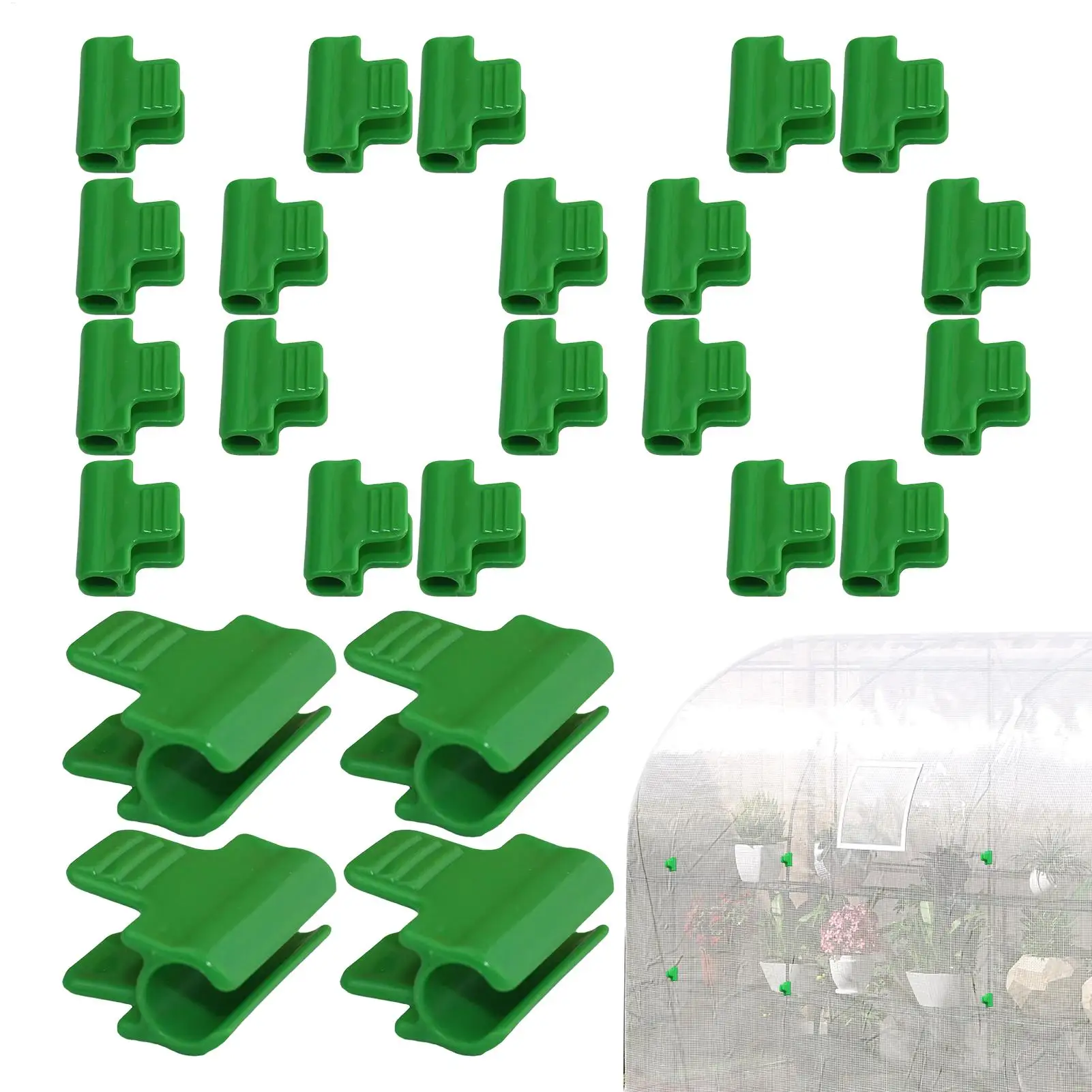 

Greenhouse Hoop Clips 100 Pieces Plant Row Cover Clips Reusable Clamp For Pipe Planting Winter Hoop Netting Gardening Covering