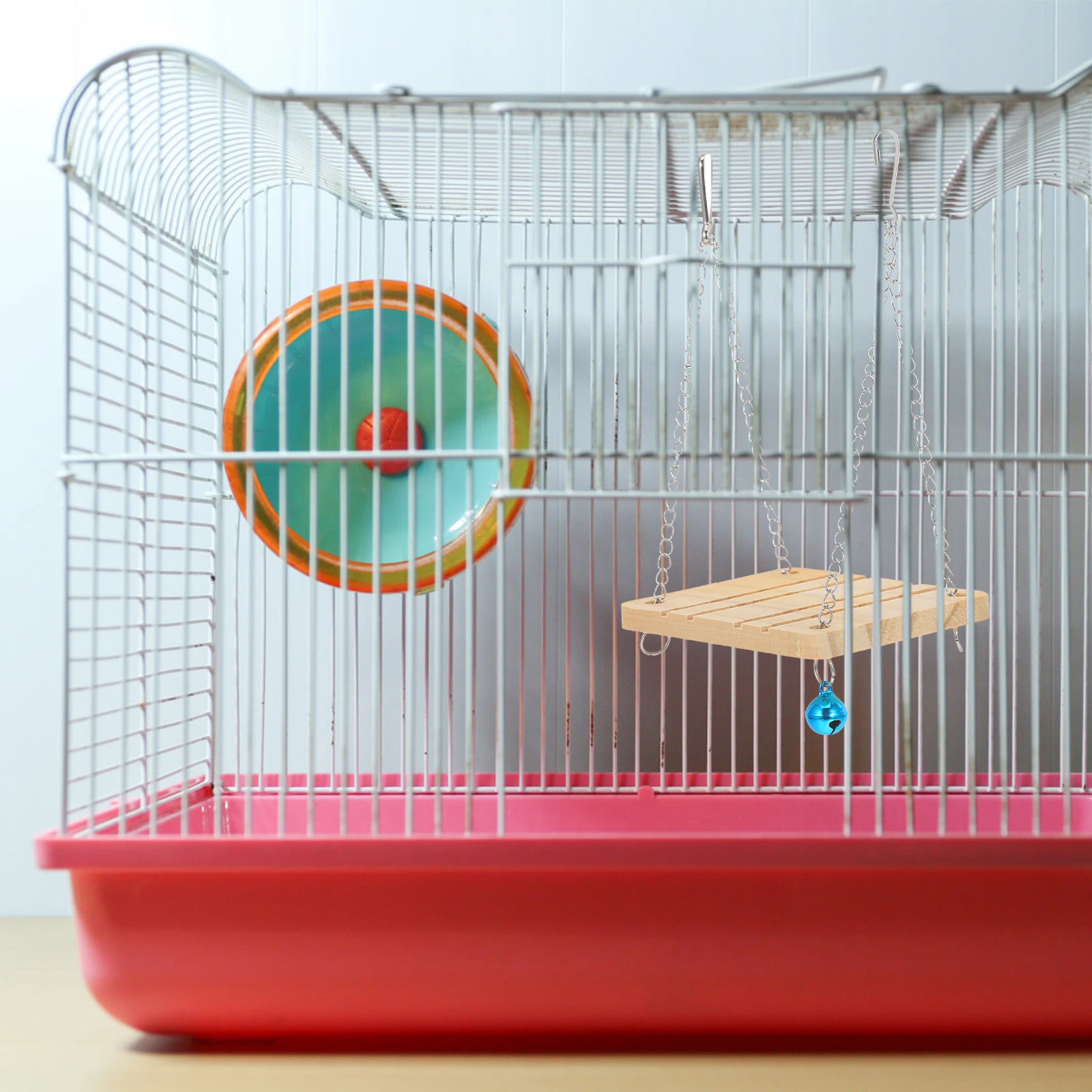 

Natural Chewing Wooden Platform Swing Hamster Cage Accessory Grinding Home Decor Dwarf Animal Exercise