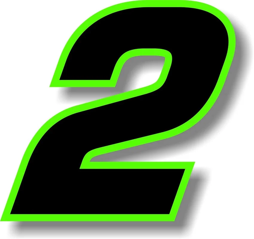 10/15 cm Classic Car Stickers Decal Graphic Black Number with Green Border Number Sticker Motorcycle K67