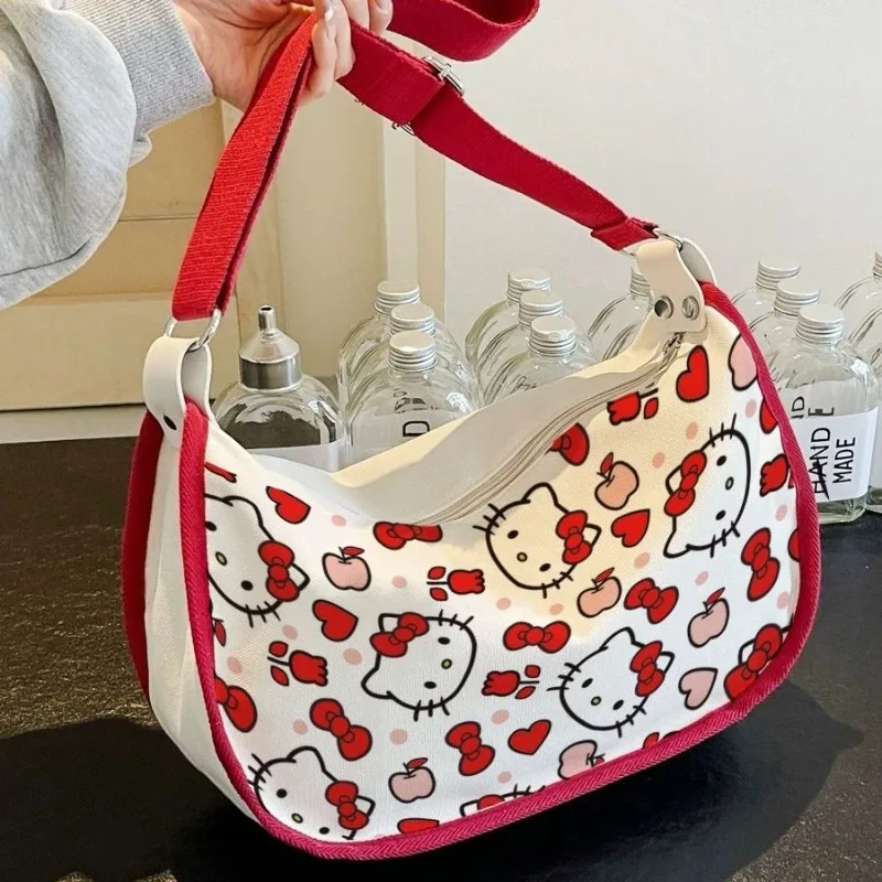 

Bag Hello Kitty Cartoon Canvas New Pattern Niche High-capacity Single Shoulder Bag Student Versatile Fashion Handbag Cute