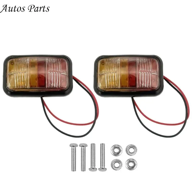 

57BA Universal Double Color LED Side Marker Light Waterproof Strong Side Lamp Replacement Pair for Trailers Trucks Caravans