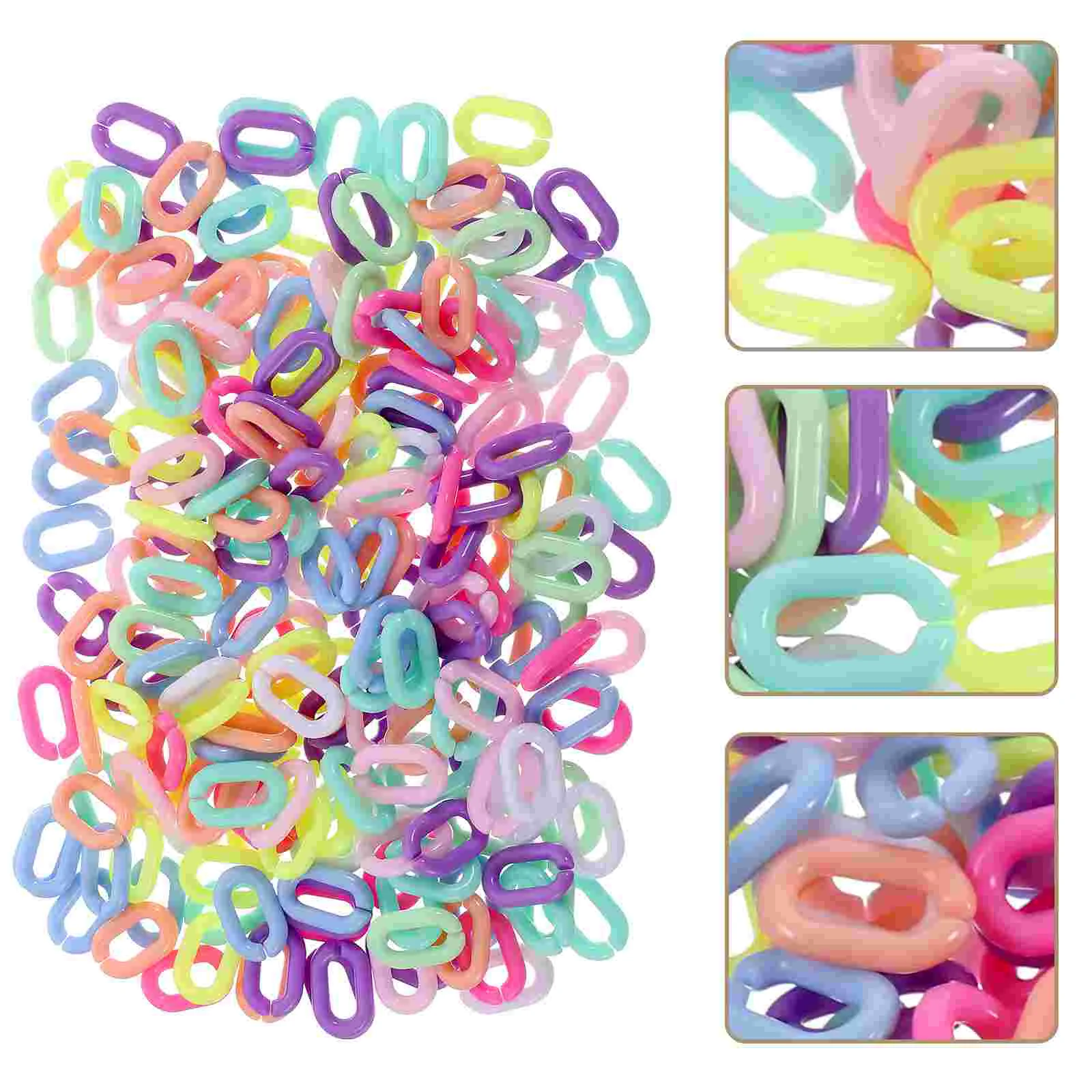 800 Pcs Acrylic Linking Rings Phone Chain DIY Jewelry Craft Making Buckles Glasses Open Designed