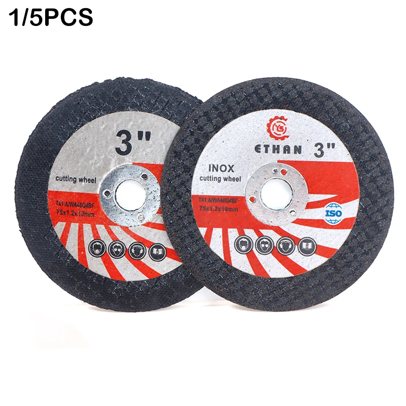 Angle Grinder Polimento Disco De Corte Elétrico Folha De Corte Mini Disco De Corte Circular Resina Rebolo, 75mm, 1 5Pcs