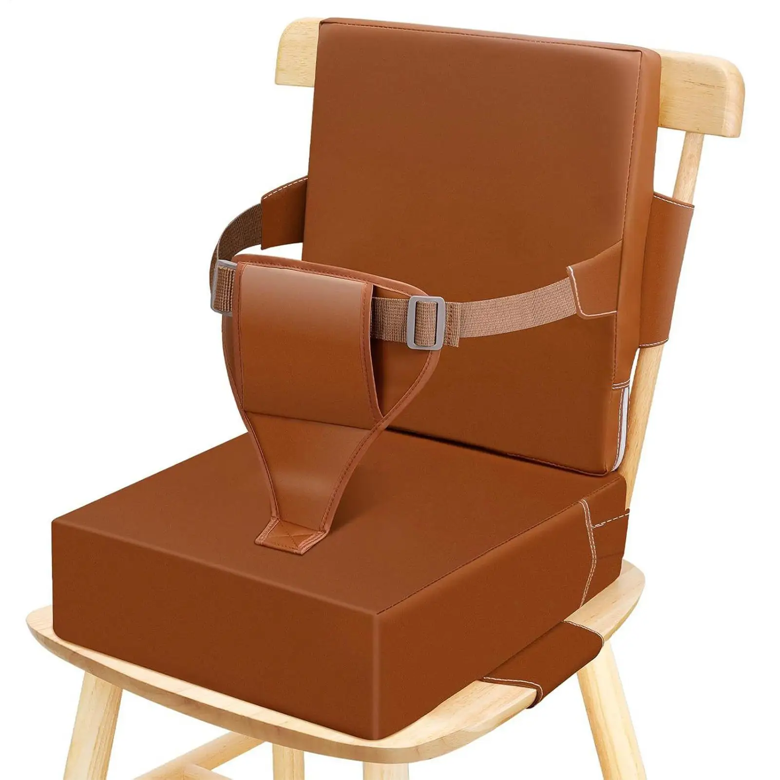 Kids High Chair Cushion Dining Chair Seat Pad for Children 1-6 Years Old Toddler Anti-Slip Mat with Strap for Home Daycare