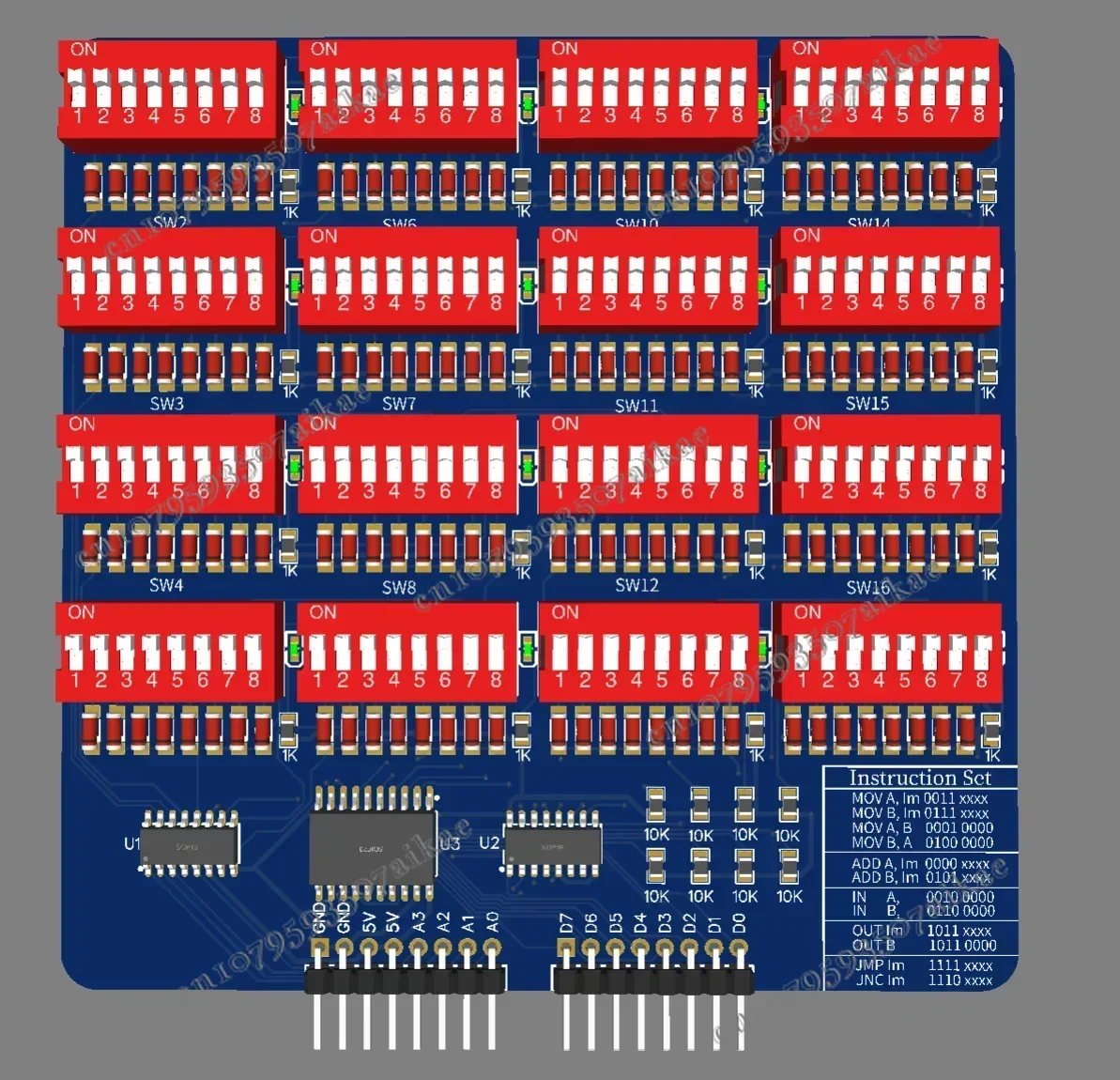 4Bit TD4 CPU Self-made Introduction 74 Series Chip Logic Circuit Design CPU Operating Principle Learning