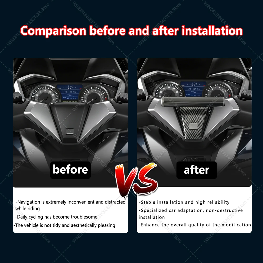 For NSS 350 NSS350 2021 2022 2023 Motorcycle Accessories Phone Navigation Bracket Horizontal Bar Mobile Phone Stand view 3