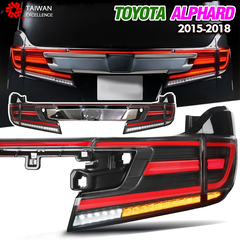 

Super Q High quality tail light Fit For toyota Alphard 2015-2018 Rear cross Trunk tail lamp Led dynamic rear through tail light