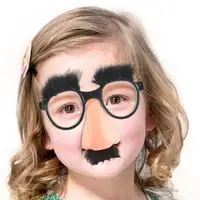 Halloween Party Eyeglasses Novelty Prank Disguise Glasses Big Nose Glasses with Eyebrows Mustache Silly Photo Props Supplies 3