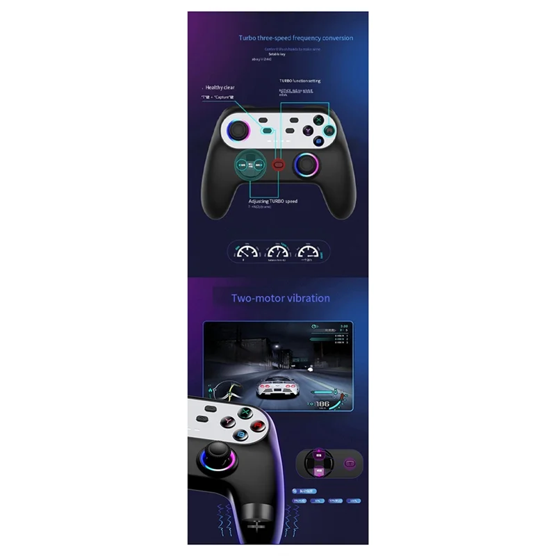 

Wireless Controller Programming Function For Nintendo Switch Switch Pro Handle RGB Ambient Light Wireless Bluetooth