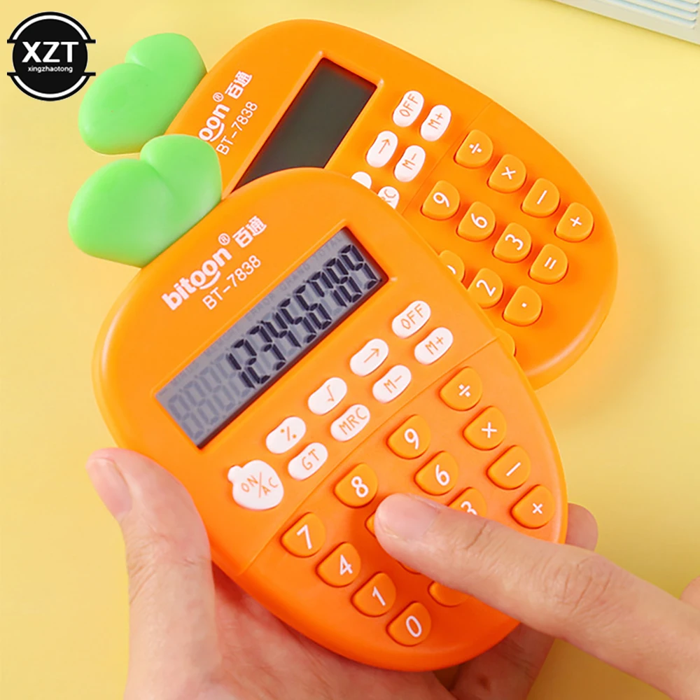 Pocket Calculator Carrot Cute Shape Mini Portable Student Assisted Learning Calculator Office Gift Display