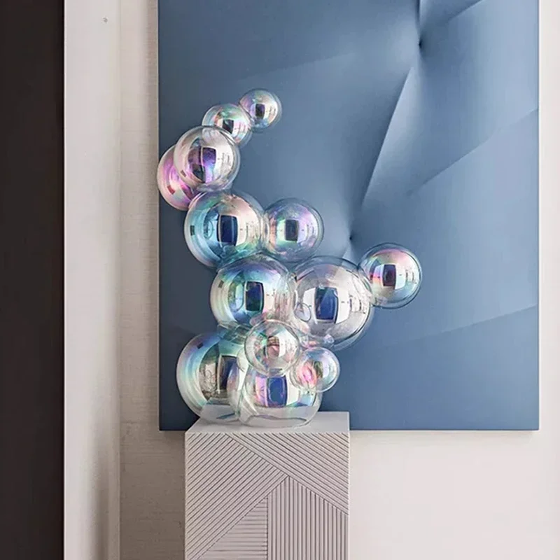Acrylic transparent colorful glass art hotel decoration