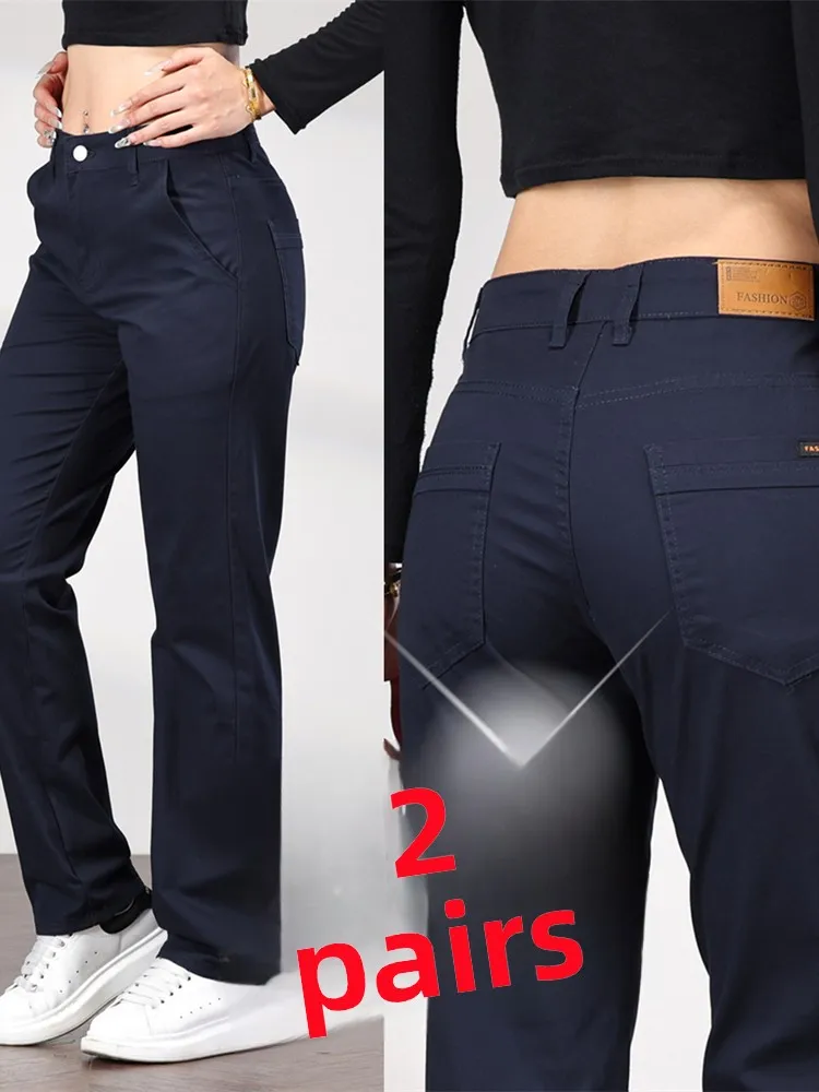 

Men's Casual Thiened Straight Leg Work Pants Spring Autumn Busin Casual Trousers Comfortable Cotton Polyester Fabric