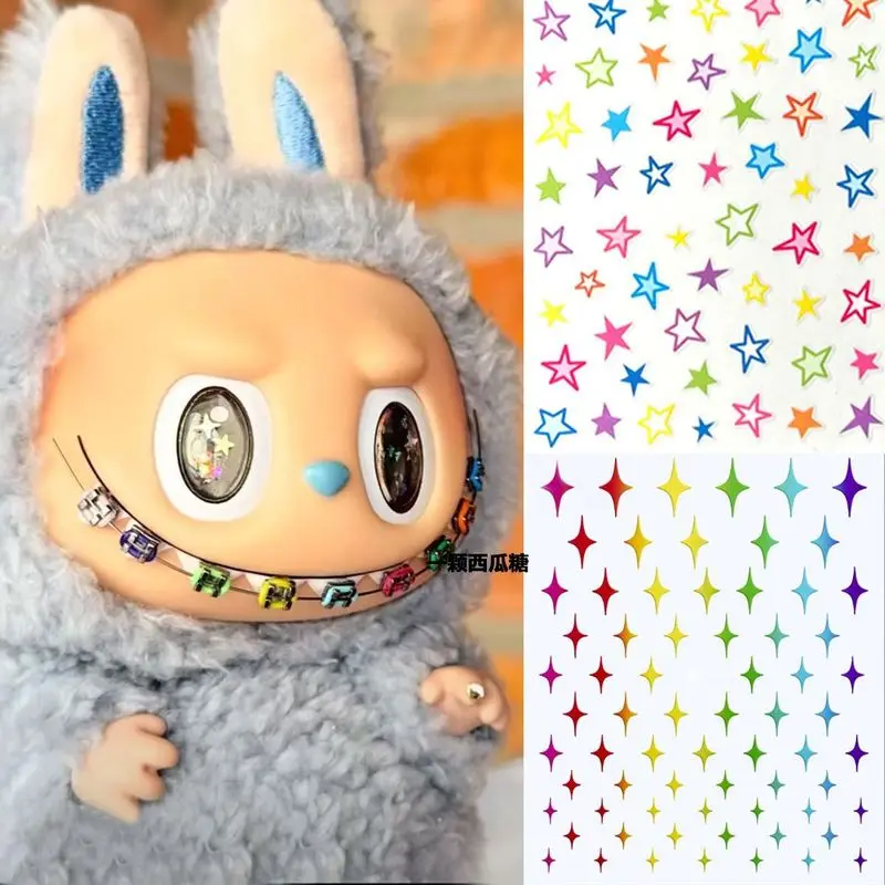 For Labubu Sticker Star Nail Sticker Diy Hit Product Labubu Face Sticker Highlighter Eye Sticker Dolls Accessories