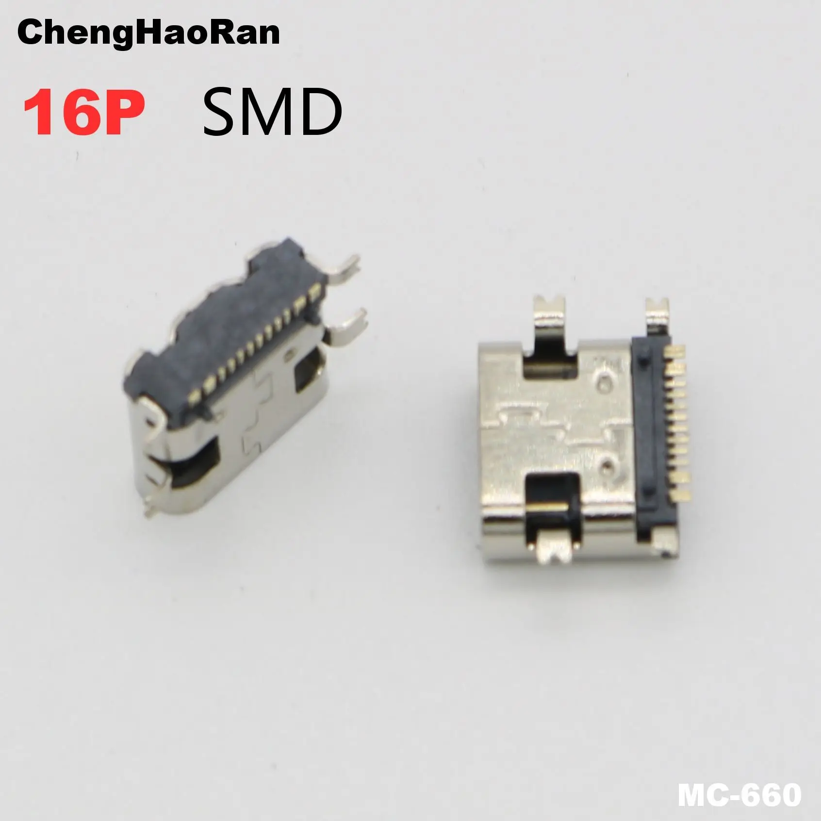 1pcs 16P SMT Socket Connector Micro USB Type C 3.1 Female SMD DIP For Test PCB Board Design DIY High Current Charging 16Pin