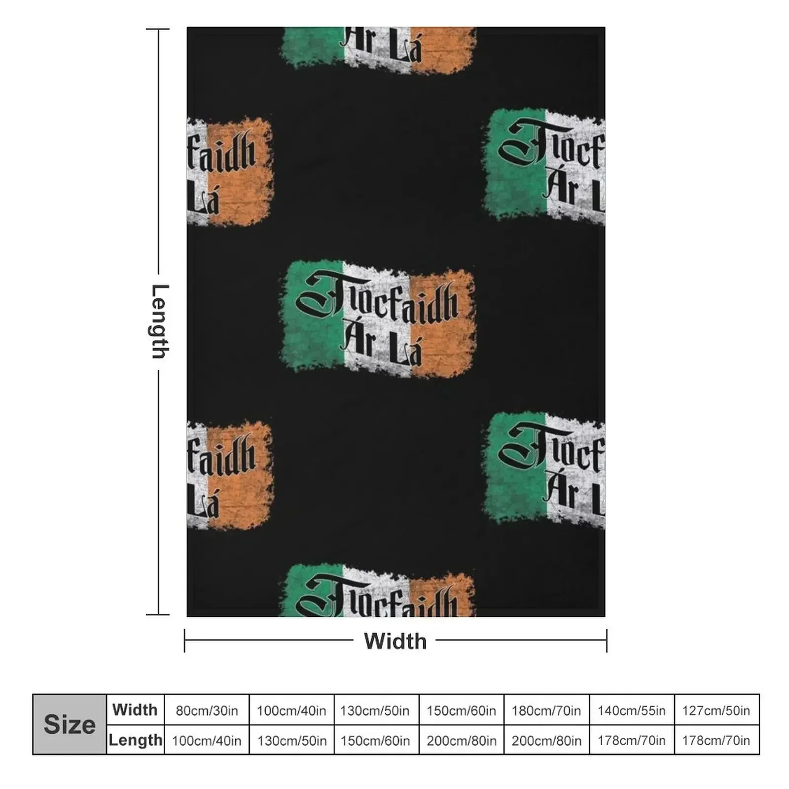 Tiocfaidh Ar La Vintage Ireland Irish Flag Throw Blanket couch cozy soft plush fuzzy picnic outdoor blanket