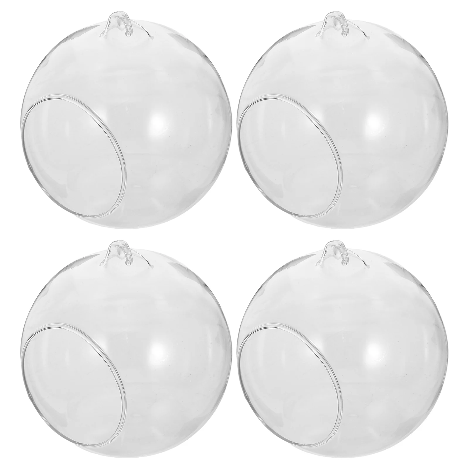 

4Pcs Transparent Glass Ball Vase Lightweight Borosilicate Hanging Planter for Indoor Outdoor Decor DIY Terrarium Craft Projects