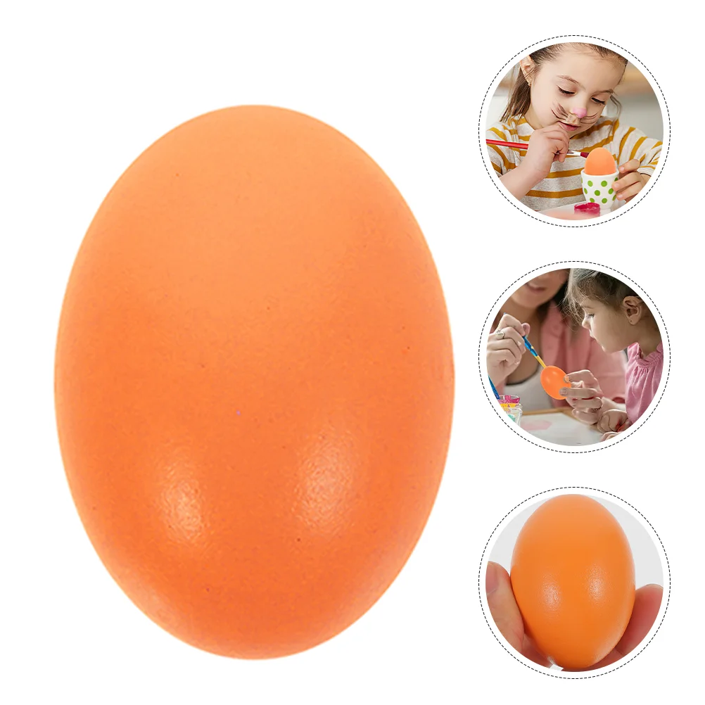 6 Pcs Eggs DIY Painted Craft for Painting Paintable Fake Unfinished Toy Orange Child