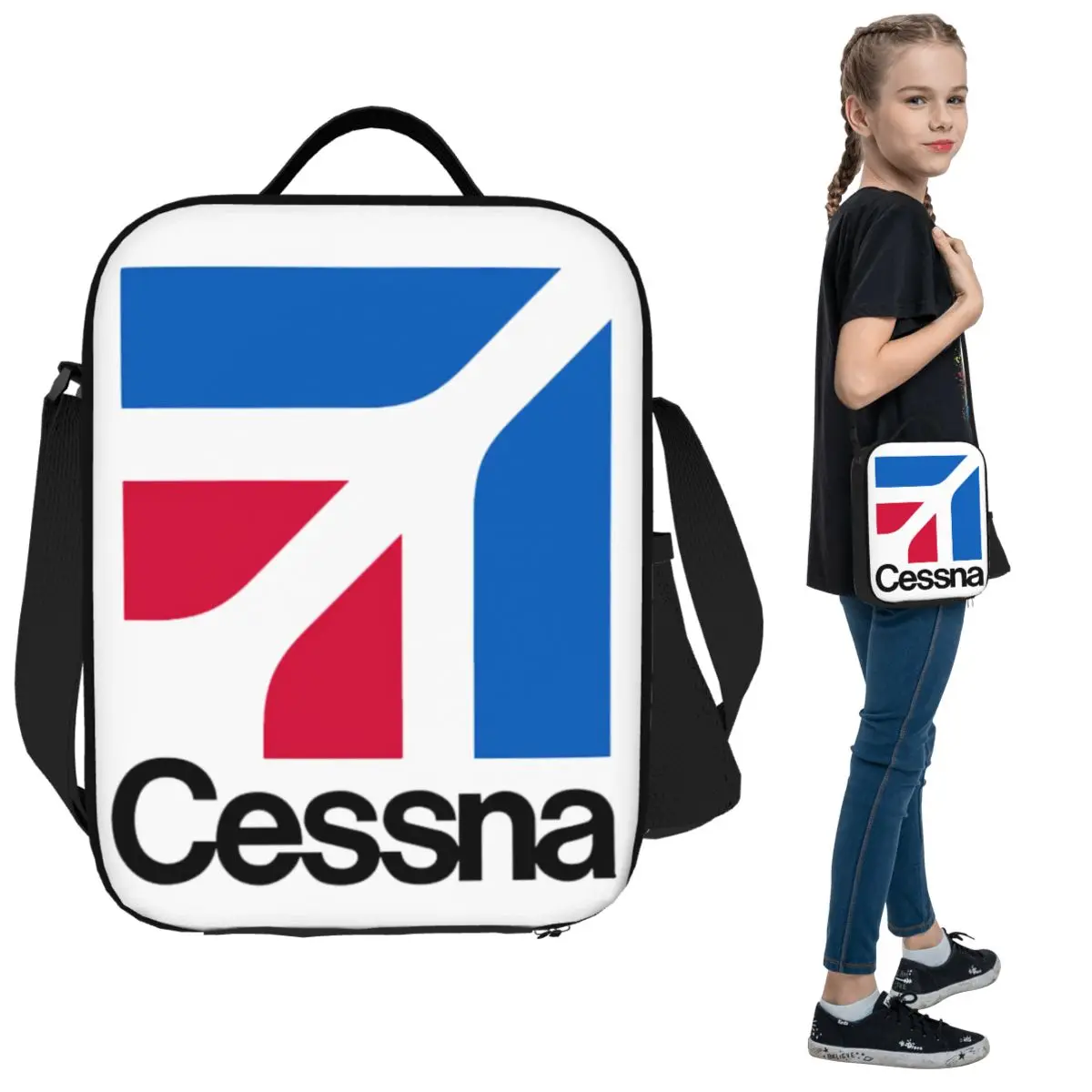 

Изолированная сумка для обеда с логотипом Cessna для женщин, офисный холодильник, термобокс для еды, портативная сумка для обеда, контейнер