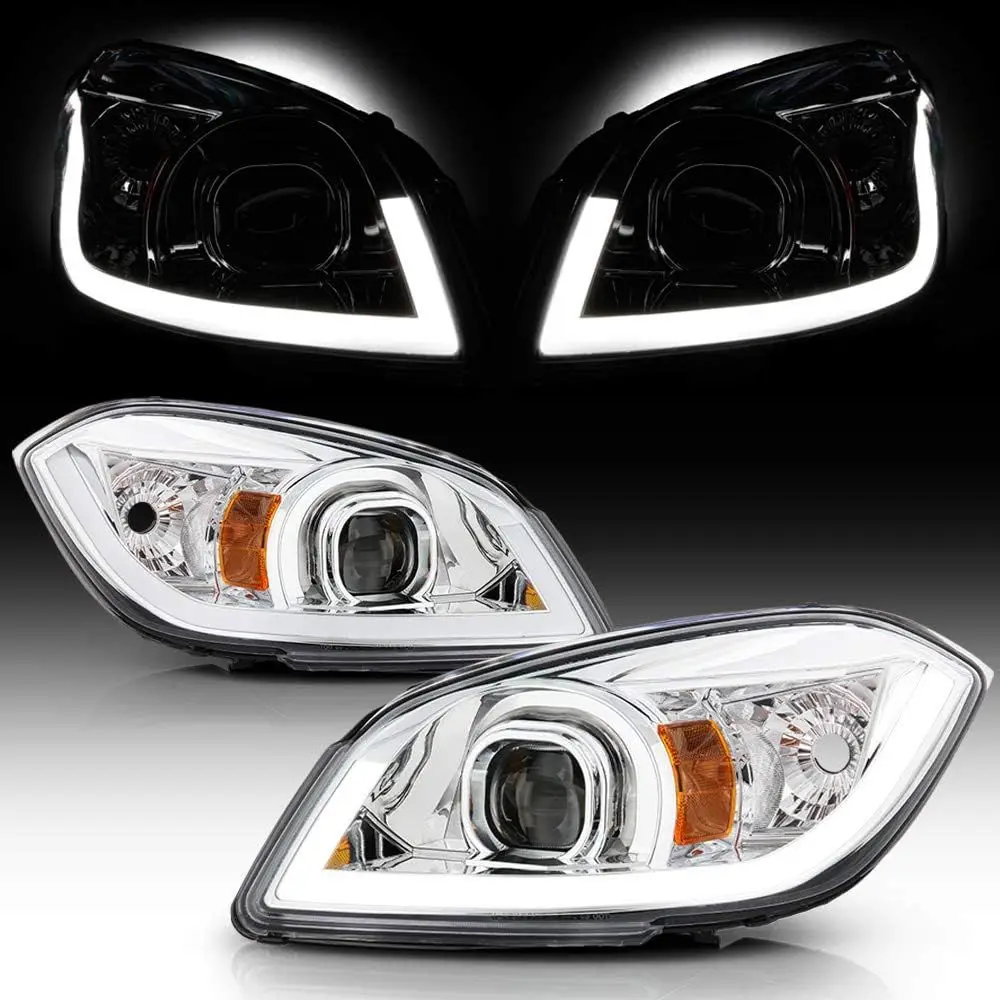 

- For 2005-2010 Chevy Cobalt 07-10 Pontiac G5 Upgrade LED Tube Projector Headlights Headlamps Driver + Passenger
