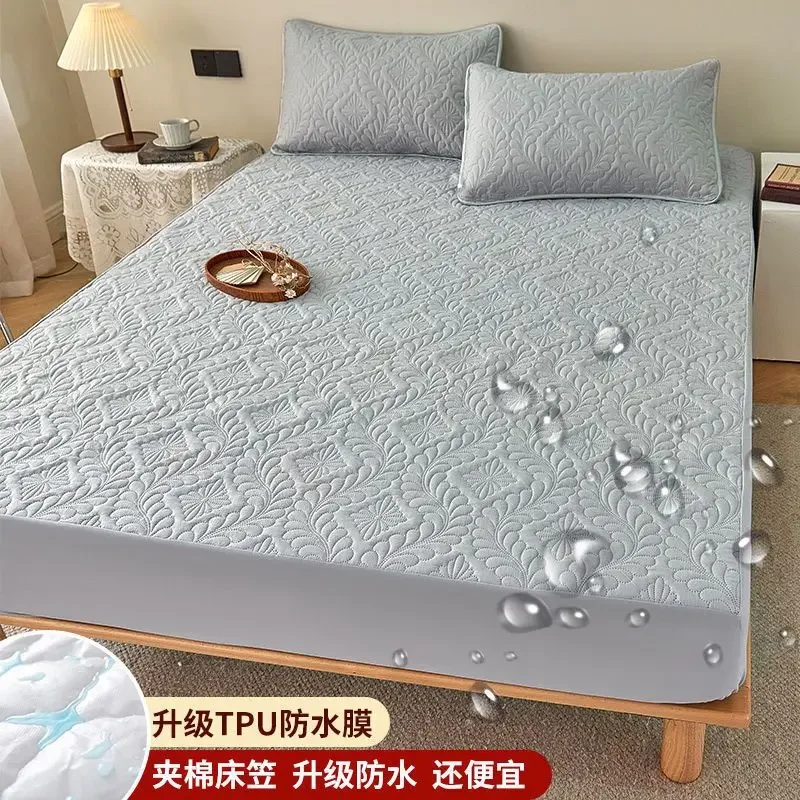 Urine-proof mattress, mattress padded thickened bedspread, single-piece mattress breathable protective cover, dust