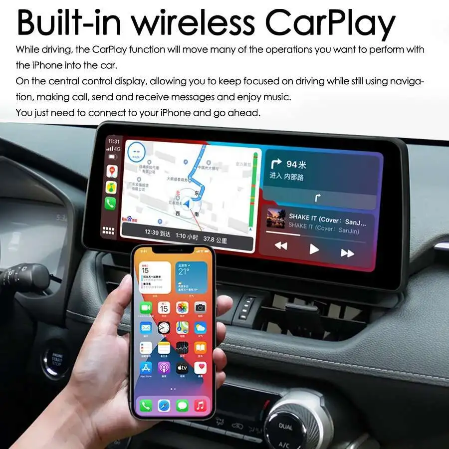 For Toyota Avalon 2019 2020 2021 2022 256GB Android 14 Qled Screen Car Multimedia Video Player GPS Navi Stereo Carplay Head Unit