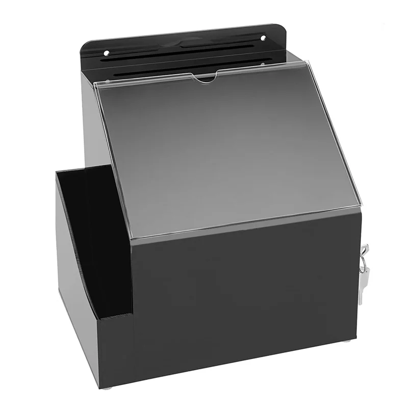 【B89E】Caixa de sugestão acrílica com fechadura, caixa de doação acrílica montada na parede com slot para sinal de 5x7 polegadas, caixas de matrícula de escritório