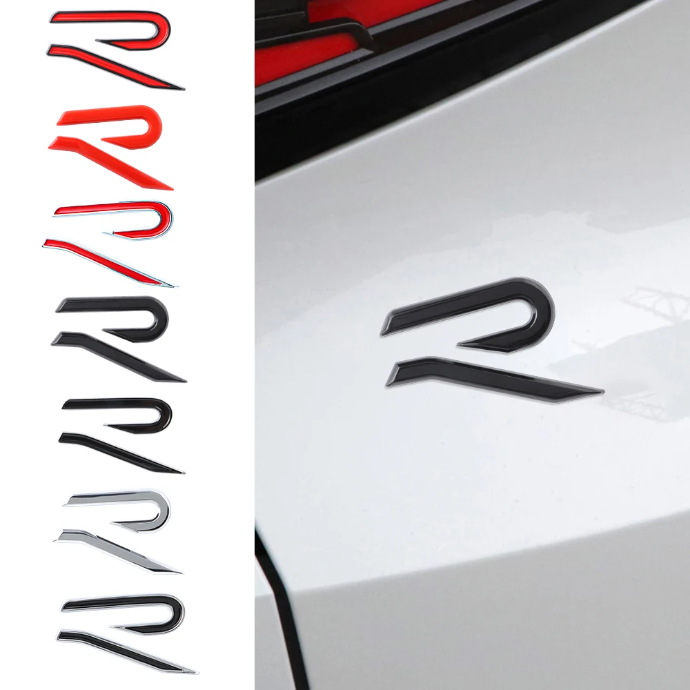 1Pcs Car Styling New R Logo Sticker Side Body Fender Trunk Decorative ABS Sticker For Volkswagen Polo Golf Rline Jetta Tiguan B6