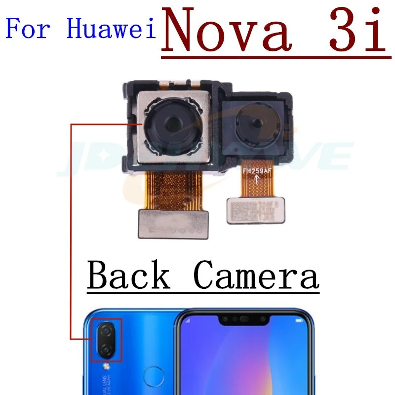 Original Rear Front Camera For Huawei Nova 3 3e 3i Backside Small Frontal Back Selfie Camera Module Flex Repair Spare Parts