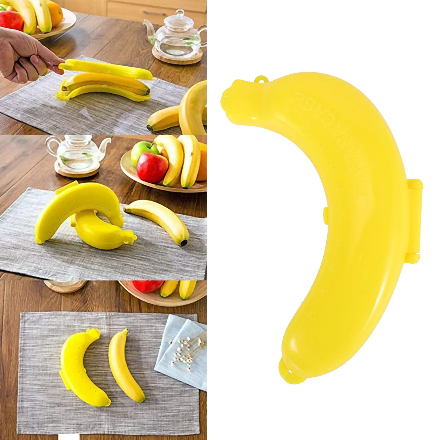 Caixa De Protetor De Banana De Frutas Bonitas, Recipiente De Almoço, Suporte, Recipiente, Armazenamento, Ferramentas De Cozinha, Plástico