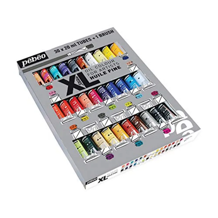

Fine Oi X Case 30 Tubes of 20 M Assorted and Brush - Oi Painting Box and Brush - Muti-surface Oi Painting Kit - 30 tubes of 20