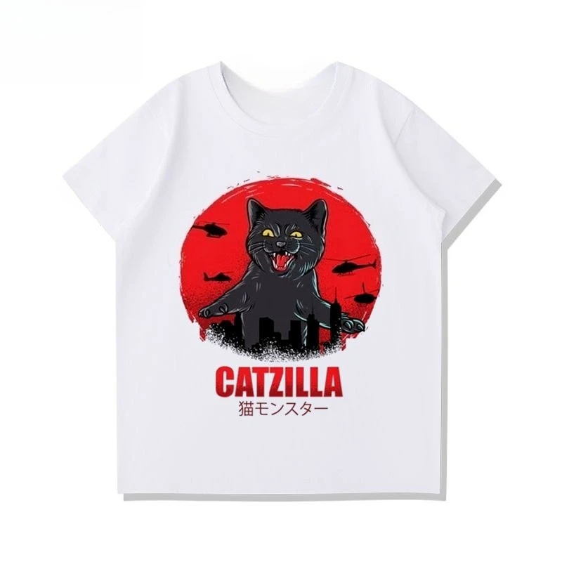 

Fun Anime Cartoon Dog Short Sleeved Cotton Men's and Women's T-shirt Loose and Versatile Couple Summer Casual Top