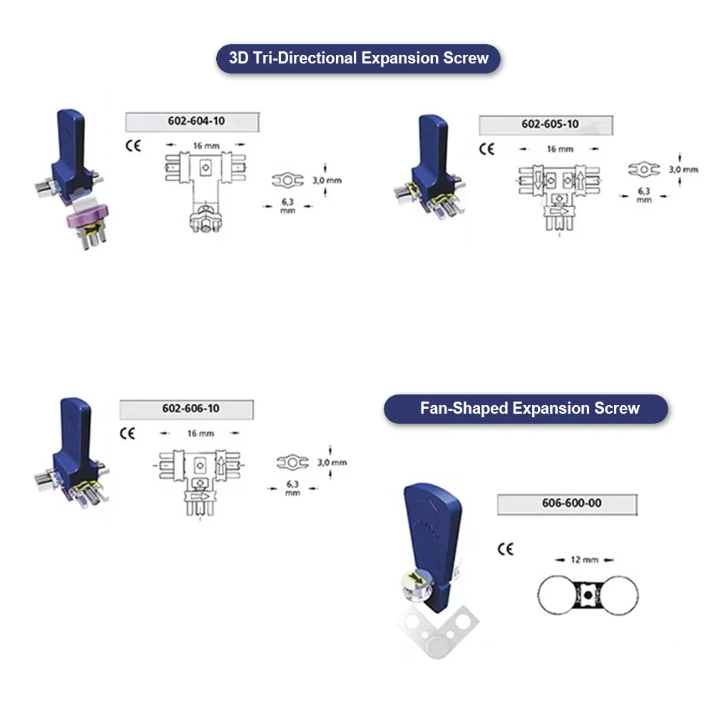

Dental Arch Expansion Screw Multi-types Standard Hyrax Variety Ortho Palatal Expander Frame Type 3-Way Brace Correction Tools