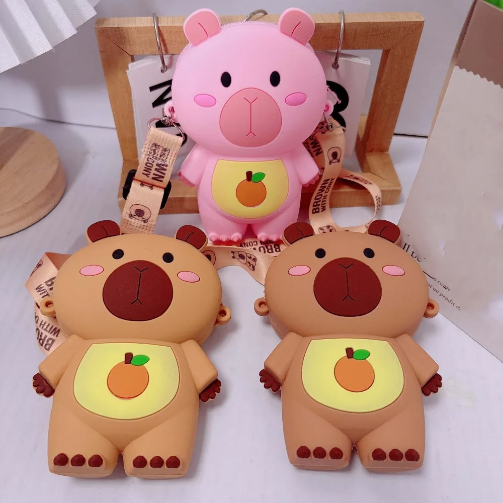 Süße Kawaii Capybara Umhängetasche Cartoon Wasserdichte Silikon Puppentasche Verstellbare Träger Geldbörse Kinder Kleine Geldbörse Kinder