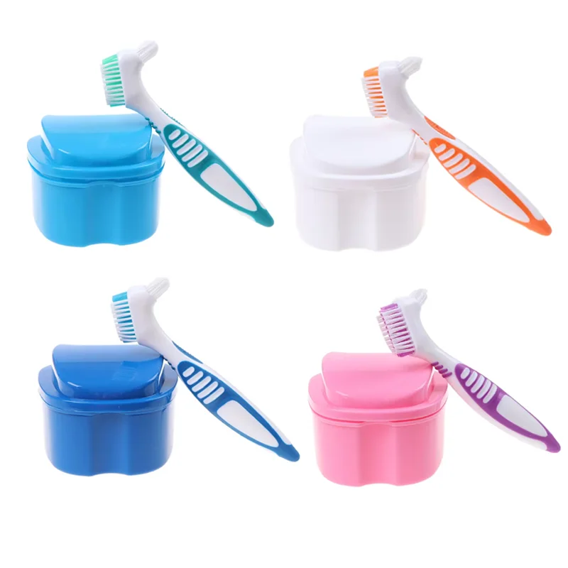 

Denture Bath Box Organizer Dental False Teeth Storage Box with Hanging Net Container Cleaning Teeth Cases Artificial Tooth Boxes