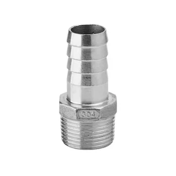 304 316ステンレス鋼六角ニップルパイプ、ホースバーブ、パイプフィッティングコネクタ、bsptおねじ、1/8 