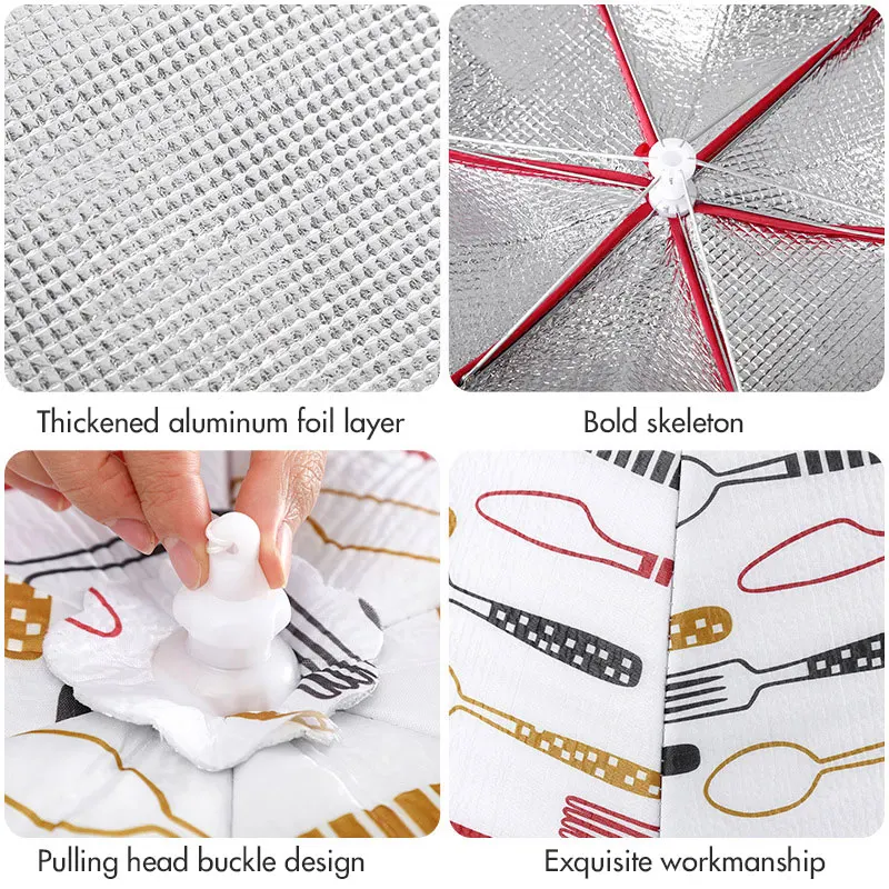 70/80Cm Foldable Dustproof Dish Cover Kitchen Supplies Warm Organizer Household Food Cover Insulation Dining Table Tool