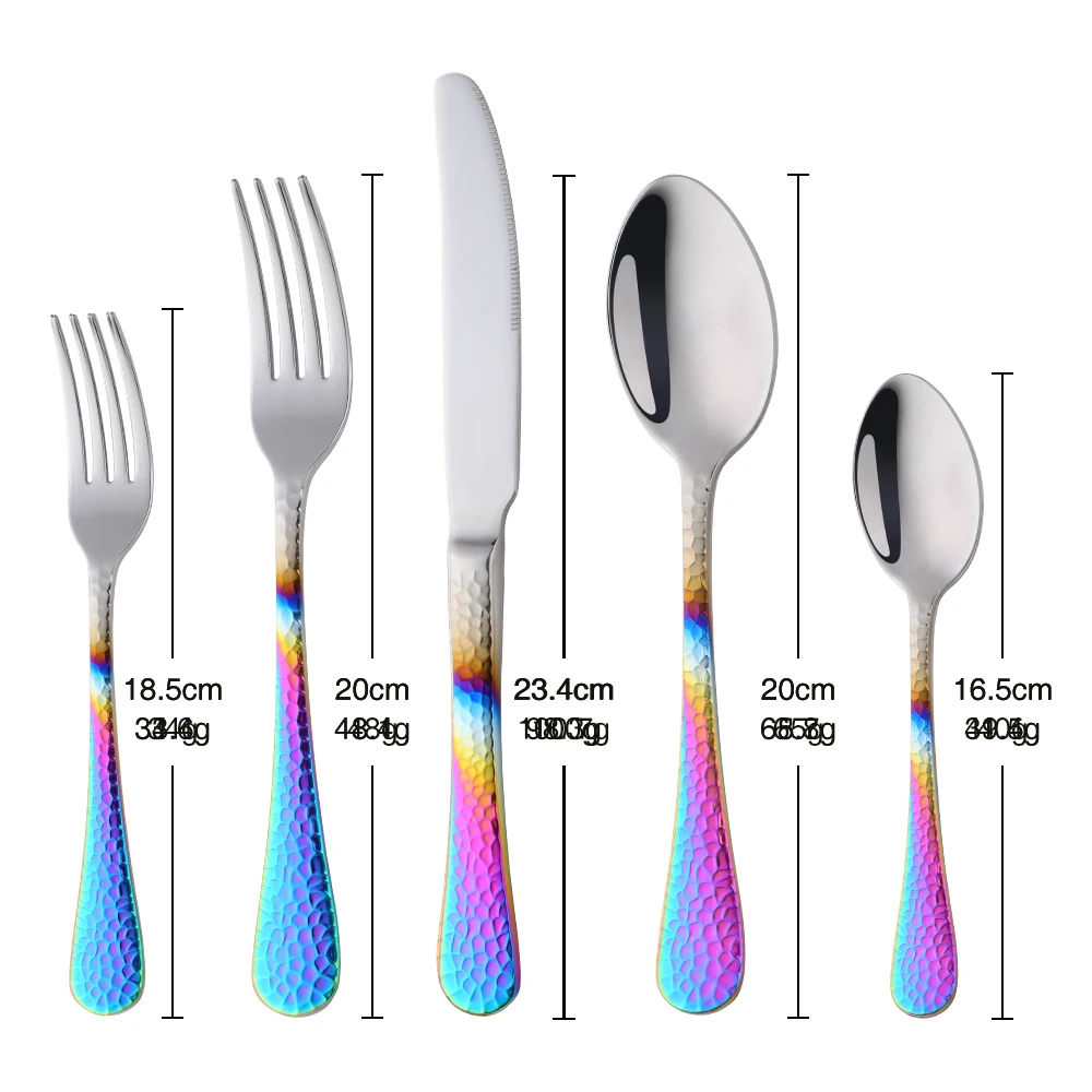 5Pcs Stainless Steel Dinnerware Set Western Flatware Dinner Knife Fork Spoon Cutlery Set Steak Tableware Restaurant Food Server view 6