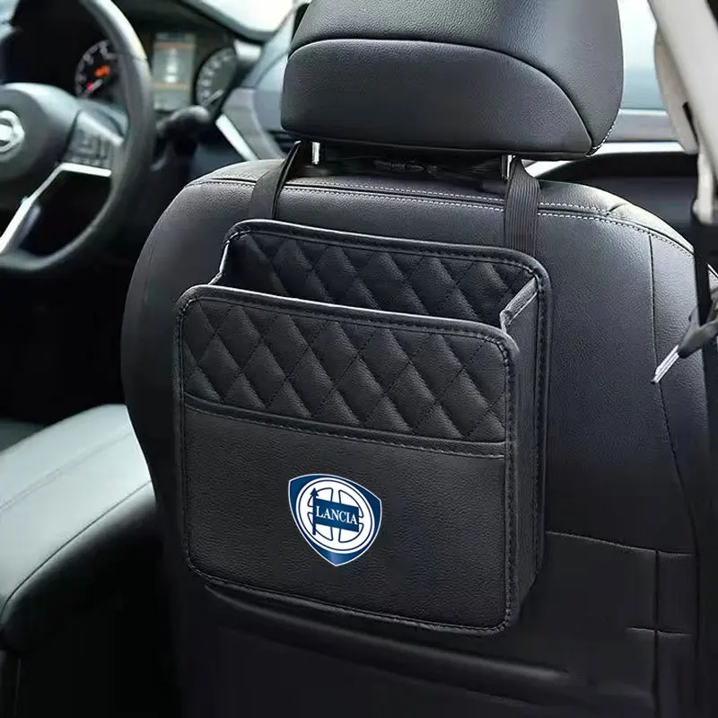 

Pu Skin With logo Storage Bag Black Organizer Hanging for Lancia ypsilon delta musa nera thema STRATOS Y Phedra Car Accessories