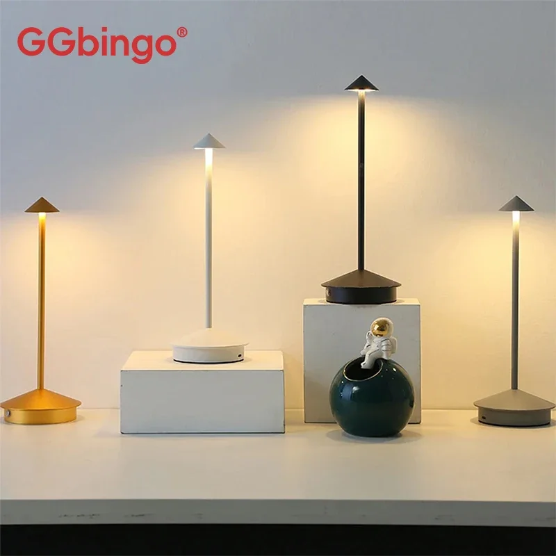 GGbingo Typ-C Wiederaufladbare Tischlampe Kreative Touch-LED-Leuchte Kaffeerad-Dekor Tischlampe Lampada Dekorative Schreibtischlampe